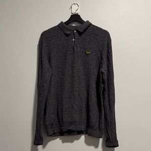Long sleeve heather grey polo